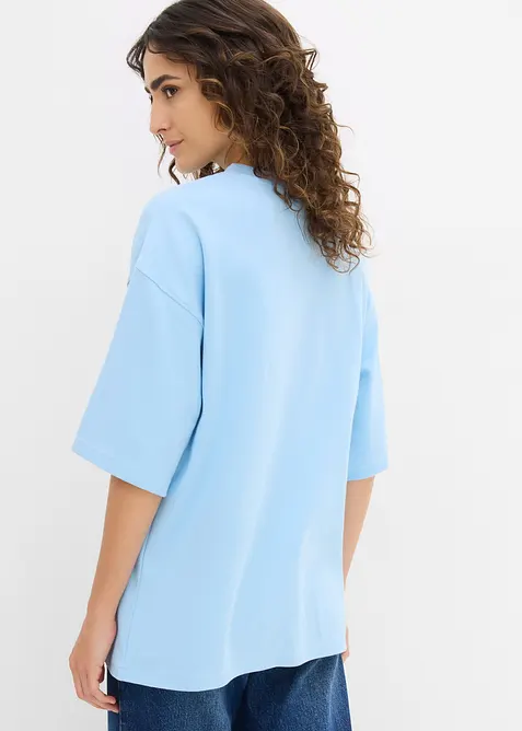 Oversized topp i formstabil, 100% &oslash;kologisk bomull, bonprix