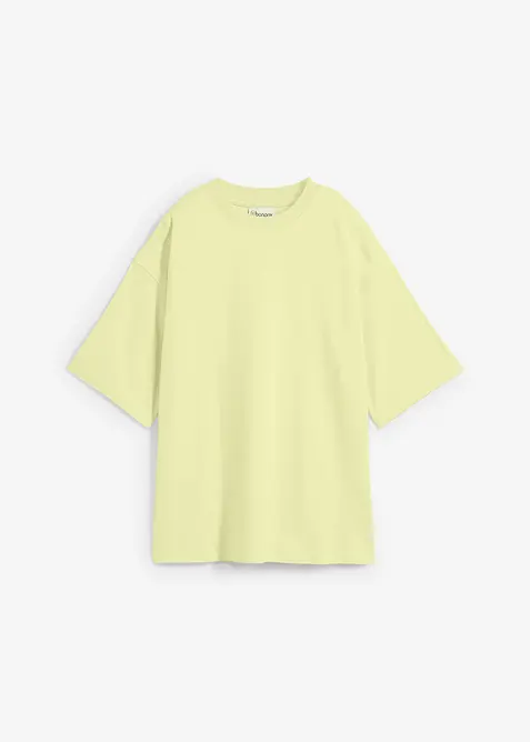 Oversized topp i formfast, 100% &oslash;kologisk bomull, bonprix