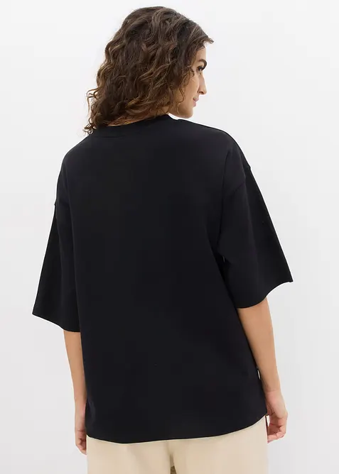 Oversized topp i formstabil, 100% &oslash;kologisk bomull, bonprix