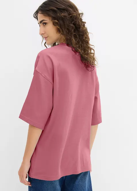Oversized topp i formfast, 100% &oslash;kologisk bomull, bonprix