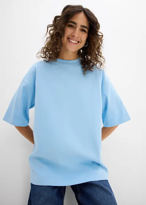Oversized topp i formstabil, 100% &oslash;kologisk bomull, bonprix
