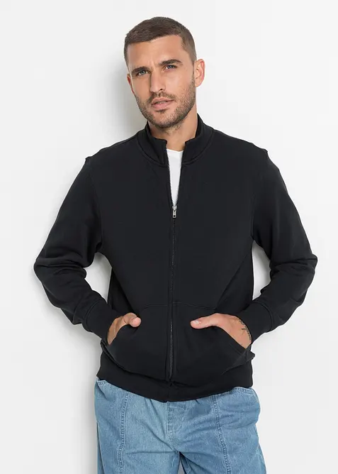 Sweatshirtjakke med h&oslash;y kant i halsen, bonprix