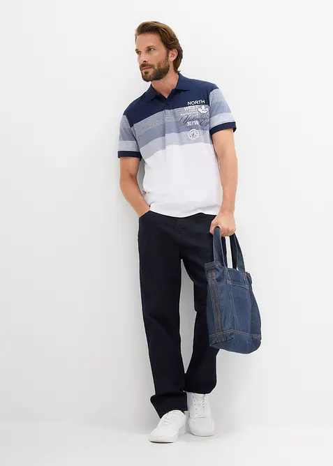 Poloskjorte i jersey i 100% &oslash;kologisk bomull, bonprix