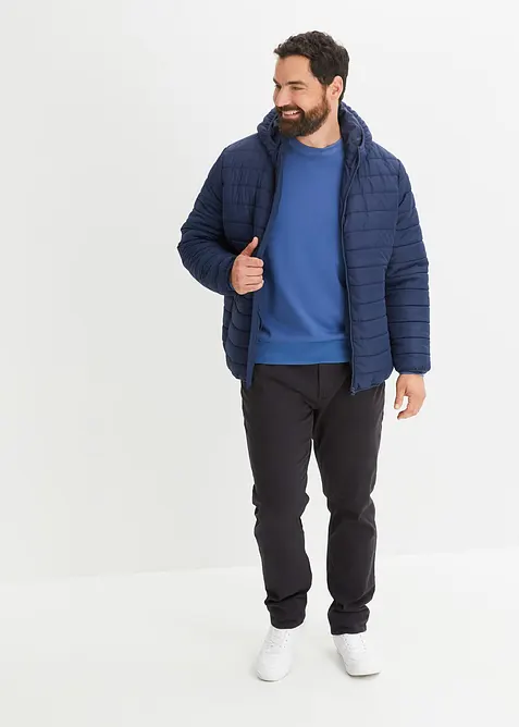 Regular Fit, stretchbukse med belte, Straight, bonprix