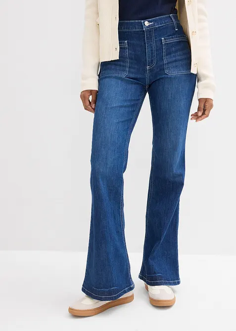 Bootcut-jeans High Waist, Stretch Full Length, bonprix