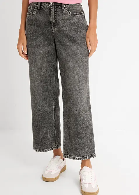 Loose Straight-jeans Mid Waist, cropped, bonprix