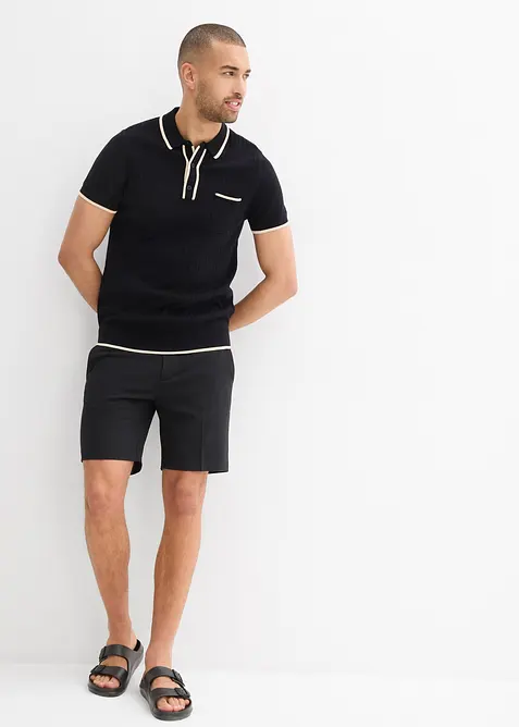 Poloskjorte med kontrastfargede detaljer, bonprix