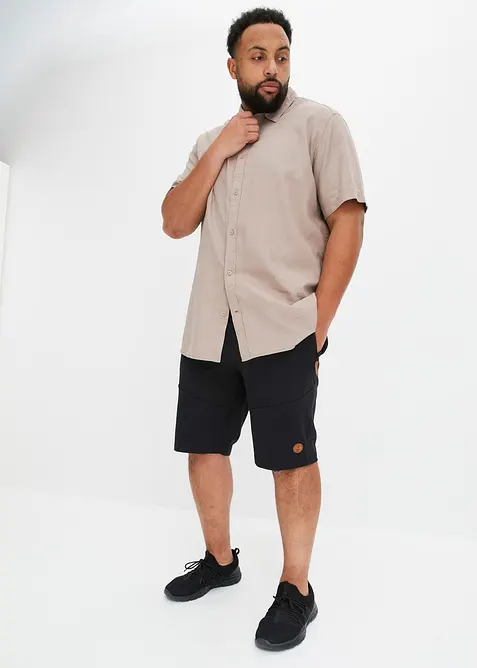 Kortermet skjorte i luftig linmiks, bonprix