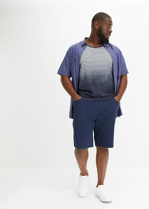 Kortermet skjorte i luftig linmiks, bonprix