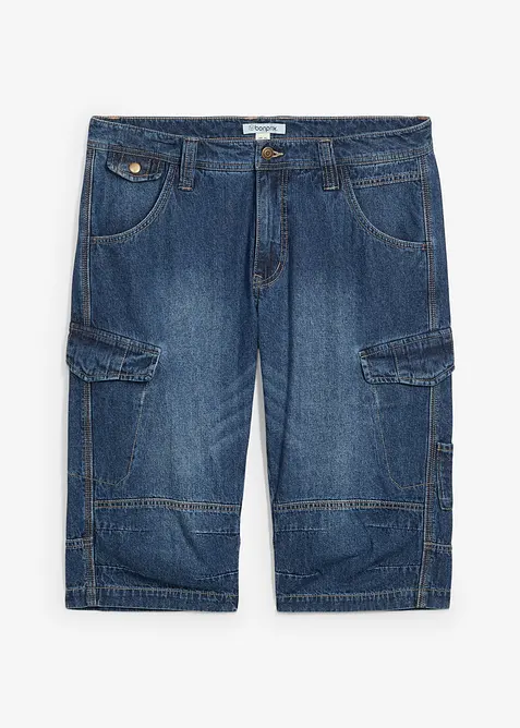 Lang cargo-bermudashorts i lett denim med stretch, Relaxed Fit, bonprix