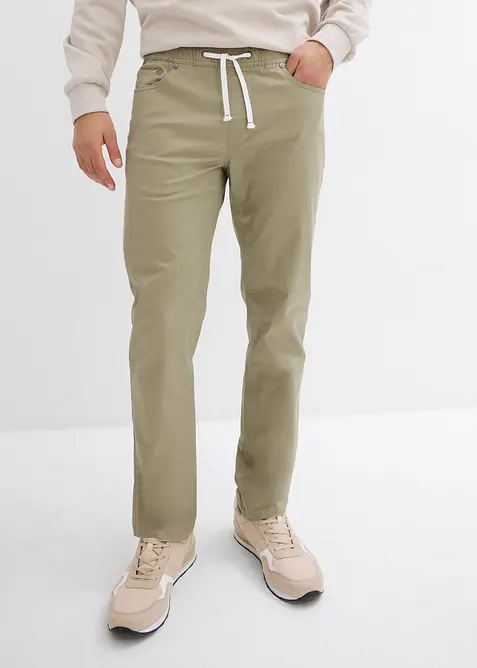 Regular Fit slip on-stretchbukse, Straight, bonprix
