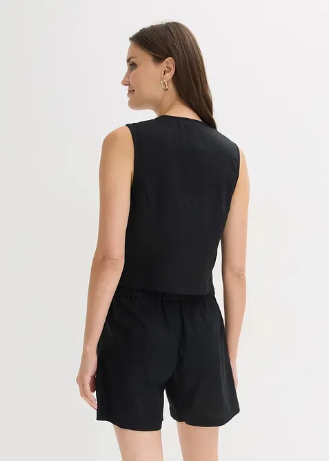 Vest og shorts i linmiks, bonprix