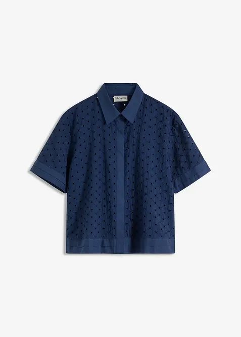 Bluse med hullbroderi, bonprix