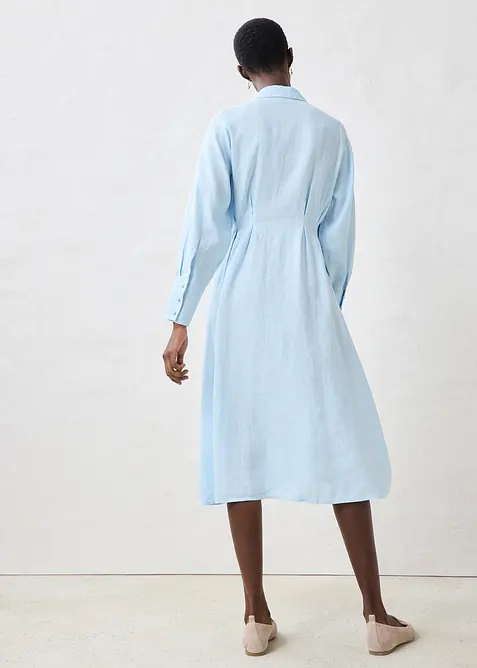 Skjortekjole i lin, bonprix