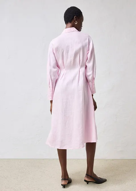 Skjortekjole i lin, bonprix