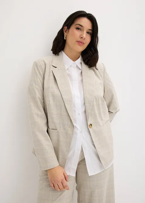 Blazer med glencheck-m&oslash;nster, bonprix