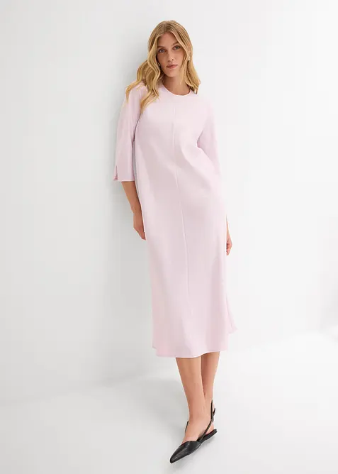 Midikjole i glinsende sateng, bonprix