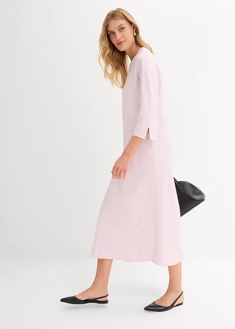 Midikjole i glinsende sateng, bonprix