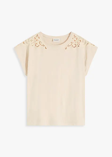 Topp med heklede blonder, bonprix