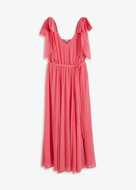 Chiffonkjole med sl&oslash;yfedetaljer, bonprix