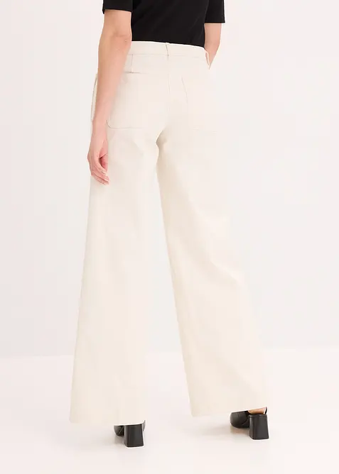 Wide Leg-bukse med stretch, bonprix