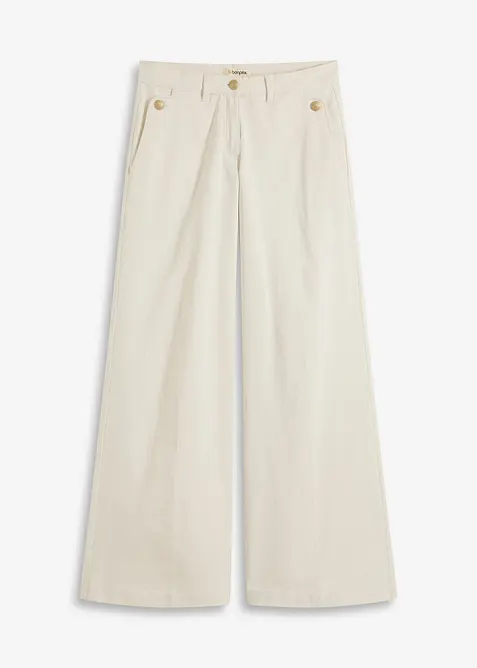 Wide Leg-bukse med stretch, bonprix