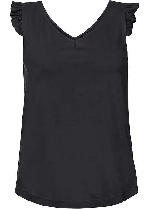 Ermel&oslash;s topp i 100% &oslash;kologisk bomull, bonprix