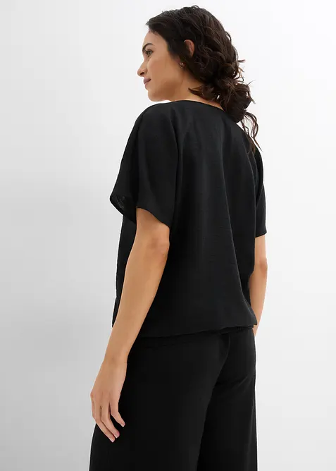 Oversized bluse med elastisk nederkant, bonprix
