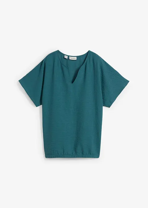 Oversized bluse med elastisk nederkant, bonprix