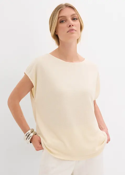 Oversized topp i strikket look, bonprix