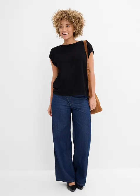 Oversized topp i strikket look, bonprix