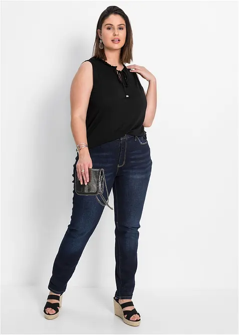 Ermel&oslash;s topp i viskosemiks, bonprix