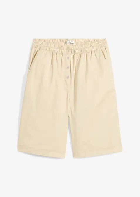 Bermudashorts i papertouch-materiale av bomullsmiks, bonprix