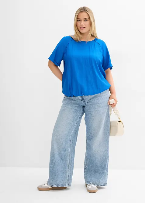 Kortermet bluse i myk viskosemiks, bonprix