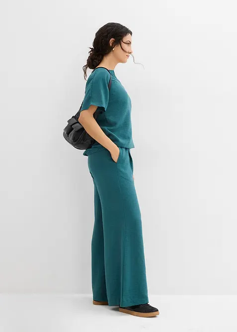 Oversized bluse med elastisk nederkant, bonprix