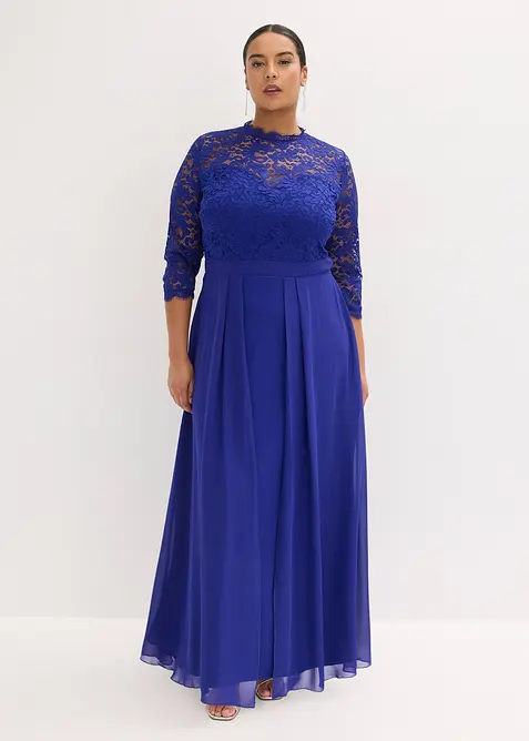 Maxikjole med blonder, bonprix