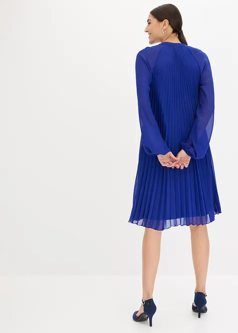 Minikjole i lett chiffon med pliss&eacute;folder, bonprix