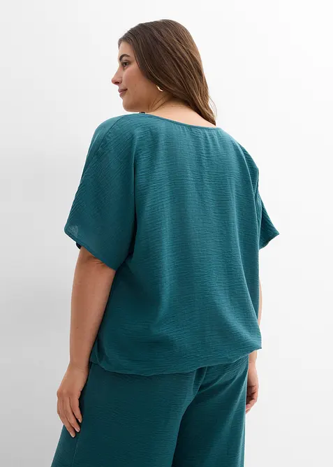 Oversized bluse med elastisk nederkant, bonprix