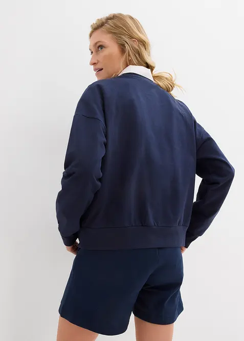 Oversized sweatshirt med broderi, bonprix