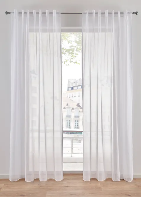 Gardin i lett voile med skjulte hemper (1-pack), bonprix