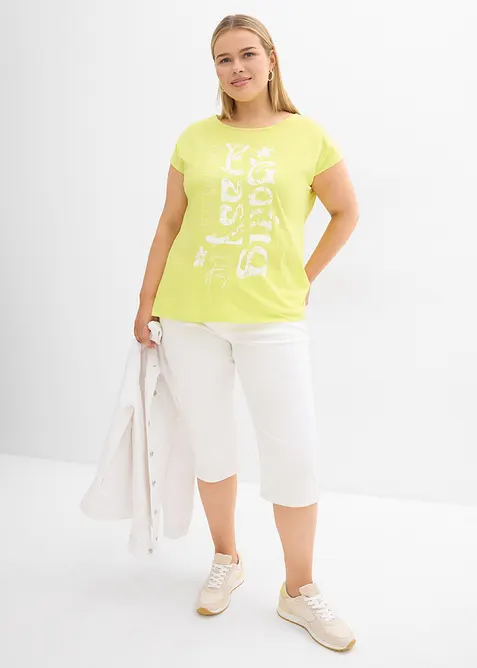 Lang topp i 100% &oslash;kologisk bomull, bonprix