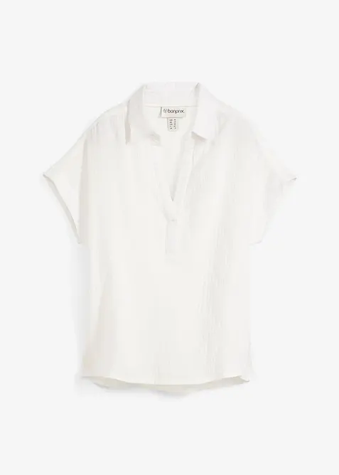 Kortermet musselinbluse, bonprix