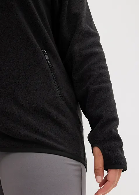 Fleecejakke med glidel&aring;slommer, bonprix