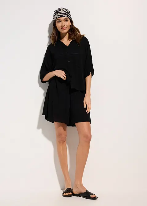Kort strandbluse i lett viskose, bonprix