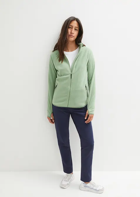 Fleecejakke med glidel&aring;slommer, bonprix