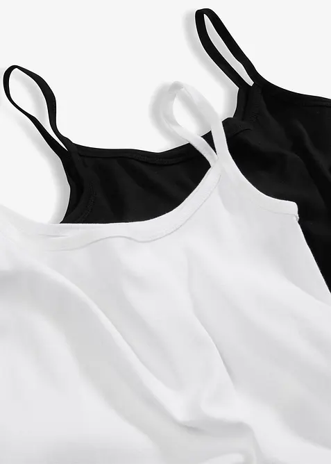 Stroppetopp i 100% bomull (2-pack), bonprix