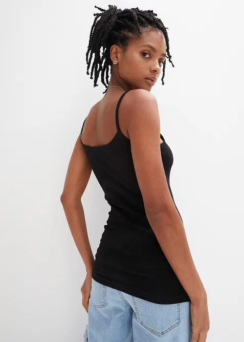 Stroppetopp i 100% bomull (2-pack), bonprix