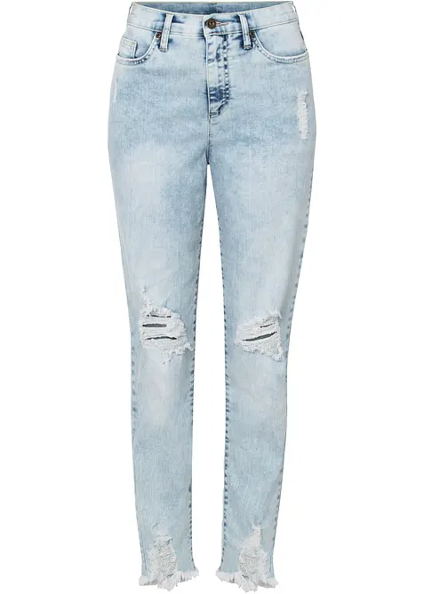 High Waist-mom-jeans med destroyed-effekt, bonprix