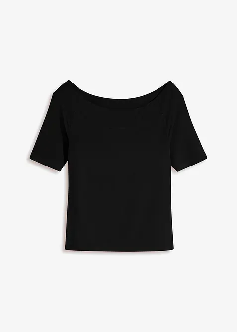 Off shoulder-topp i viskosemiks, bonprix