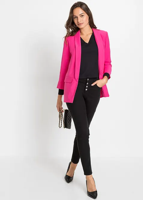 Lang blazer i viskosemiks, bonprix